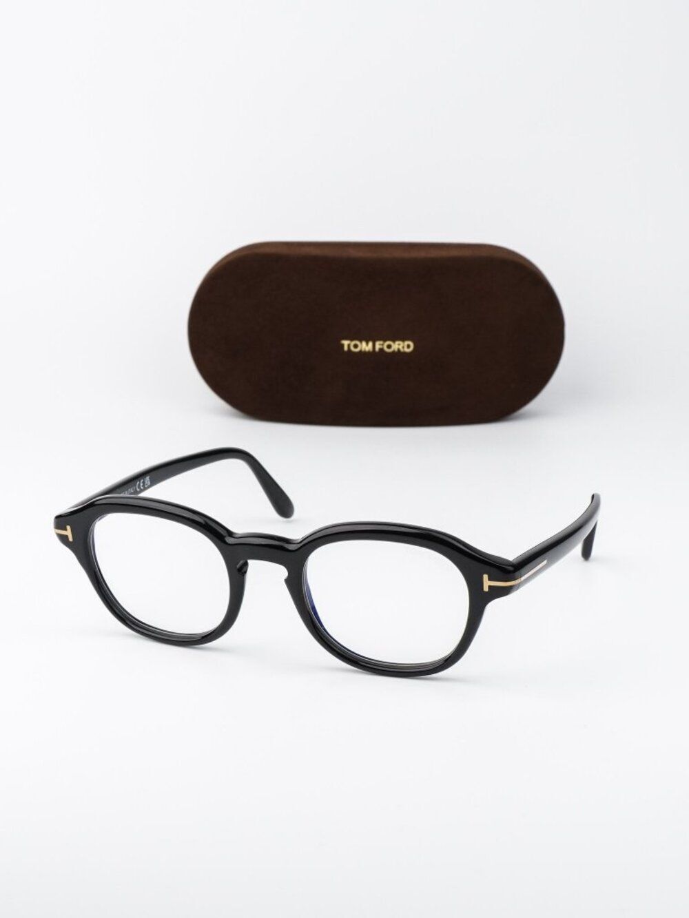 Tom Ford Men Eyeglasses Black Round FT5871-B 001 NEW AUTHENTIC